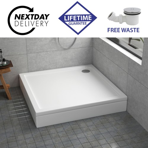 Slimline square stone - square, shower