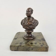 Antique 19thC Bronze And Marble Desk Stand Paperweight Bust Duke Of York