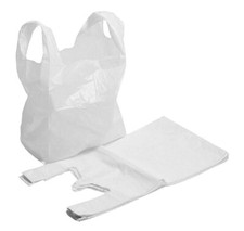 Vest Carrier Bags Reusable White Supermarket Plastic Fruits Vegetables Carry Bag