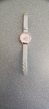 CATH KIDSTON White Ladies Watch Mallory Bunch Gold Polka Dots Watch WORKING EXC