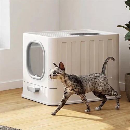Enclosed cat litter box - enclosed,