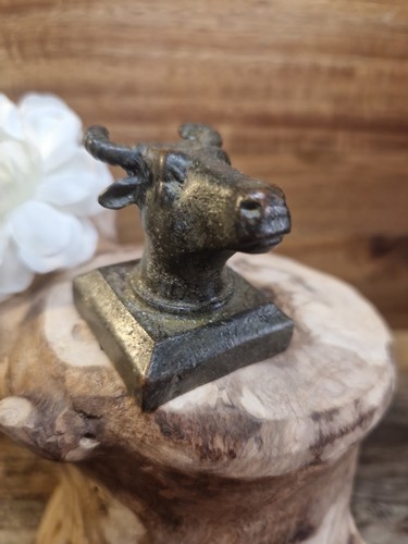 Vintage bronze copper bull - vintage,