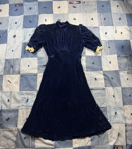 Vintage 1930 blue silk - vintage,