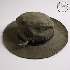 Barbour Vintage Wax Bushman Hat Medium Sage Green