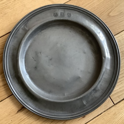 Antique english pewter plate - pewter,