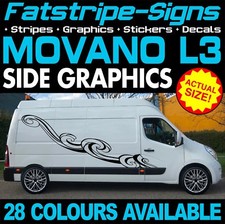 to fit VAUXHALL MOVANO L3 LWB GRAPHICS STICKERS STRIPES DECALS CAMPER VAN
