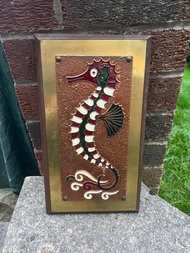 Vintage copper brass seahorse - copper,