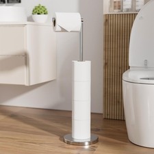 HITSLAM Chrome Free Standing Toilet Roll Holder with Heavy Duty Base' SUS304 Sta