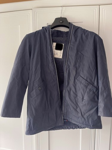 Girls navy hooded coat age - m&s,