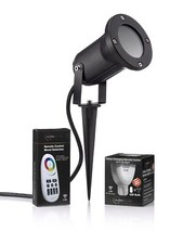Auraglow IP54 RF Remote Control Colour Changing LED GU10 Garden Spike Lights