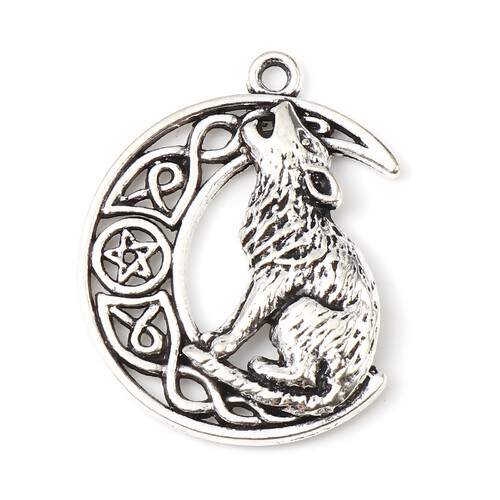 Tibetan silver charms howling - tibetan,