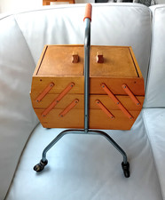 Vintage Sewing Cart Workbox Box With Wheels