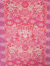 Pink Damask Panel Stripe
