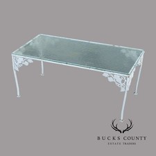 Vintage Glass Top Wrought Iron