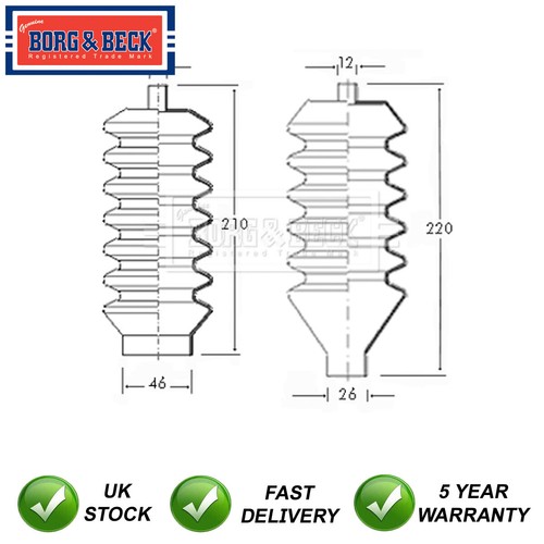 Steering rack boot - set, front
