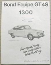 BOND EQUIPE GT4S 1300 Car Sales Brochure c1968