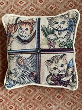 Vintage Tapestry Cat Cushion