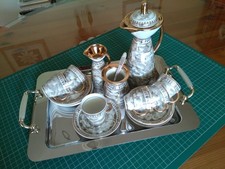 Vintage Italian Espresso Coffee Set & Tray (6 cups & saucers, coffee pot etc).