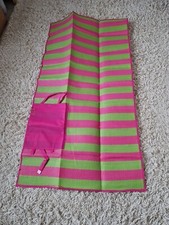 PICNIC BEACH BLANKET WETHERPROOF RUG.  PINK / LIME GREEN