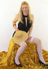 White Pot Hole Lace Stockings One Size