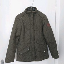 Puffa Original Puffer Jacket Quilted Khaki Women Size UK S Pockets Floral