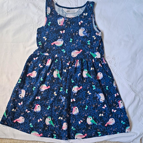 Girls navy bird print - bird,