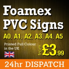 Foamex Foam Board Signs Rigid PVC Printing Full Colour