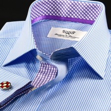 Light Blue Checkered  Formal
