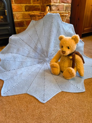 Baby crochet blanket shawl boy - blanket/shawl,