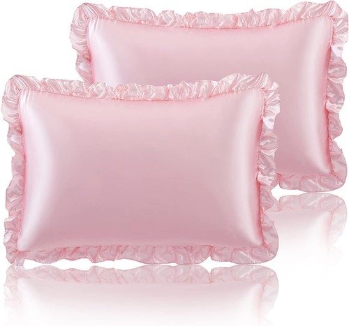 Ruffled queen satin pillowcase - ruffled,