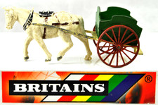 Britains 9503 FARM HORSE DRAWN GREEN Die-cast MILK FLOAT Transport Trailer GC