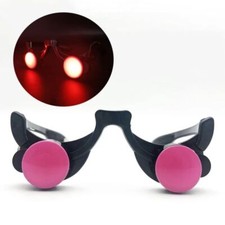 Black Red LED Eyewear Light-Up Red Eyes Glasses New Cosplay Prop  Halloween