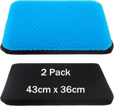 2 Pack 43 x 36cm Gel Seat Cushion, Honeycomb Chair Gel Cushion Pads With Non-Sli