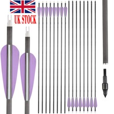 Archery 32" Carbon Arrows SP350 Hunting Shooting 12/24-PACK Outdoor Practice