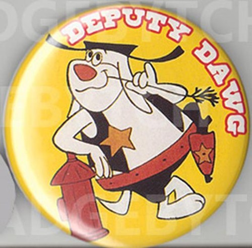 Deputy dawg badge button pin - pin,