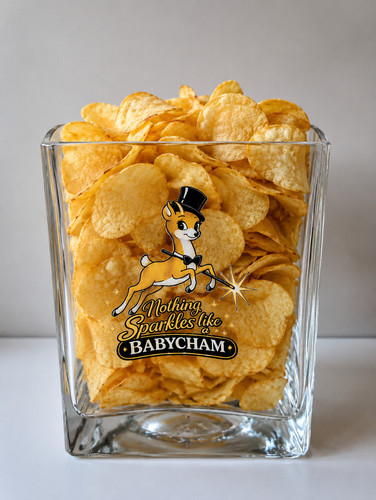 Black babycham deer glass - ,