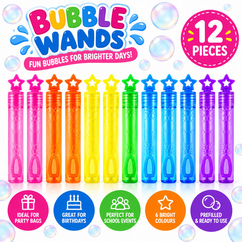Kids bubble wands party bag - 12,
