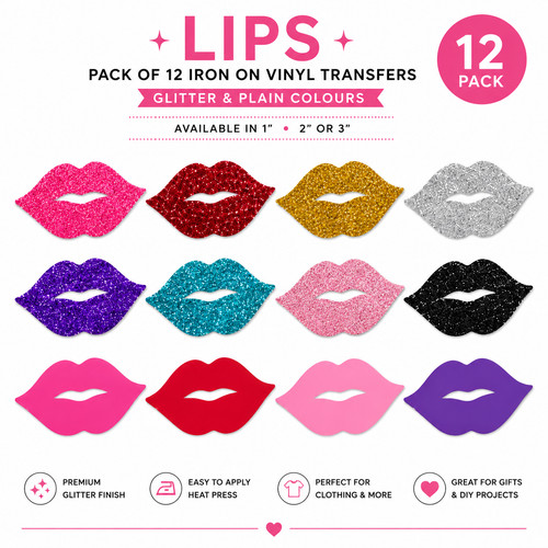 Glitter lips iron transfer - lips,