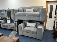 Capri 3 Seat Sofa + Armchair In Grey Fabric