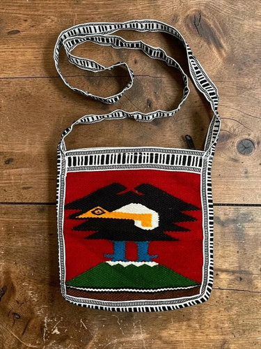 Colourful woven bird crossbody - woven,