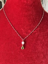 Handmade Sterling Silver 22ct Gold Dipped Suffragette Stones Necklace