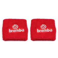 2X brembo Red Clutch Brake Oil Reservoir Fluid Tank Sock Cover Car Sweat Band