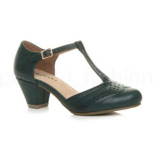 WOMENS LADIES LOW MID HEEL