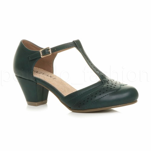 Womens ladies low mid heel - womens,