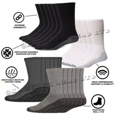 12 Pairs Mens Industrial Crew Boot Work Socks Cushion Heavy Duty Sports 6-11 lot
