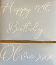 Personalised Happy Birthday Any Age Vinyl Decal Stickers For Balloons, Gift Box