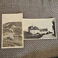 Cornwall Portloe Village Roseland Peninsula 2 Postcards Vintage Old RPPC 