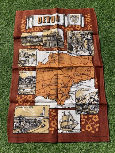 Vintage tea towel souvenir map - towel,