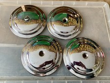 Classic Vehicle Wheel Centre Chrome Hub Caps. 6 inch Diameter. 