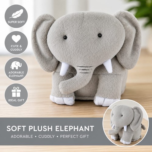 Cute soft plush elephant - plush, teddy